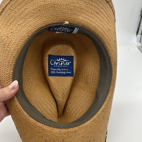 Conner Hats Organic Raffia Western Hat Size Small - Picture 8 of 9